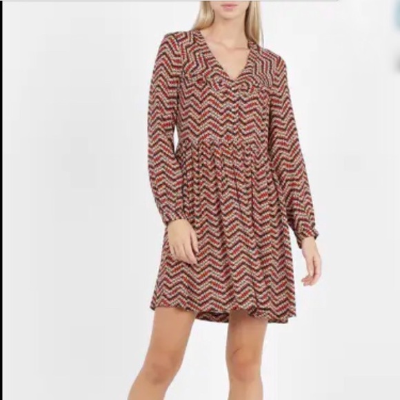 La Petite Francaise vintage retro pattern floral babydoll dress long sleeve - Picture 1 of 8